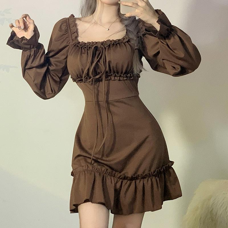 Fairy Grunge Ruffled Mini Dress - KAYSMAR