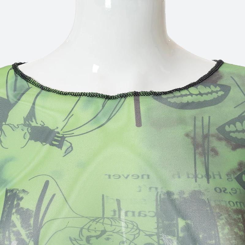 Fairycore Slit Mesh Crop Top - KAYSMAR