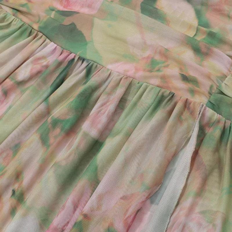 Floral Ruched Maxi Dress - KAYSMAR