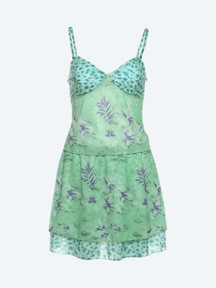 Floral Top & Mini Skirt Two Piece Set - KAYSMAR