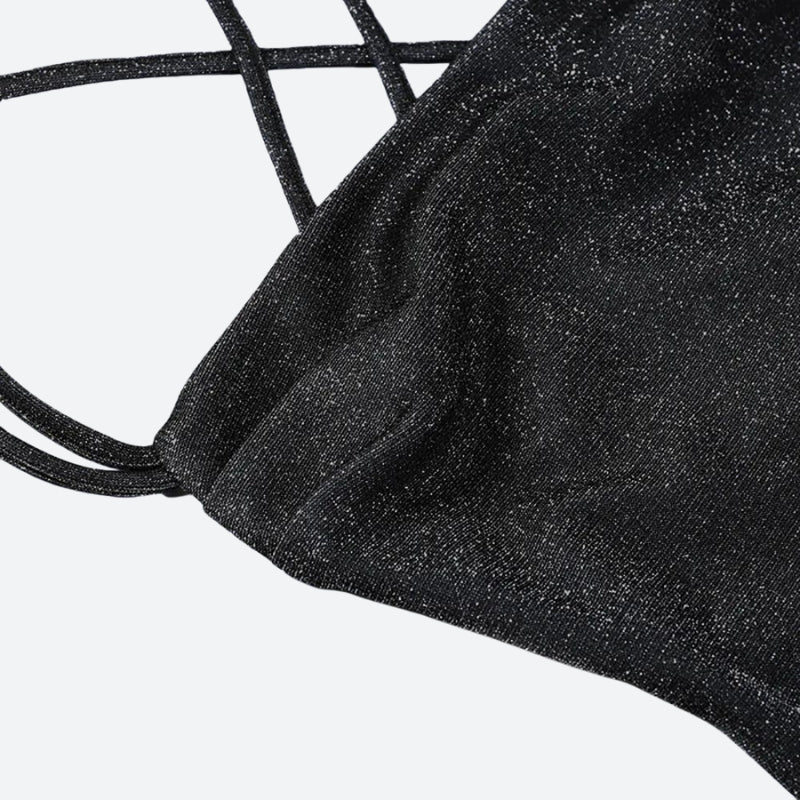 Glitter Backless Mini Dress - KAYSMAR
