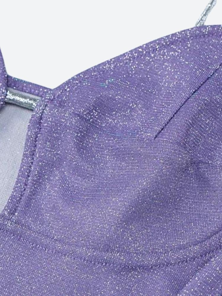 Glitter Cut Out Mini Dress - KAYSMAR