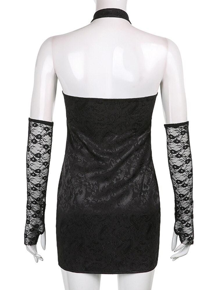Goth Halter Mini Dress - KAYSMAR