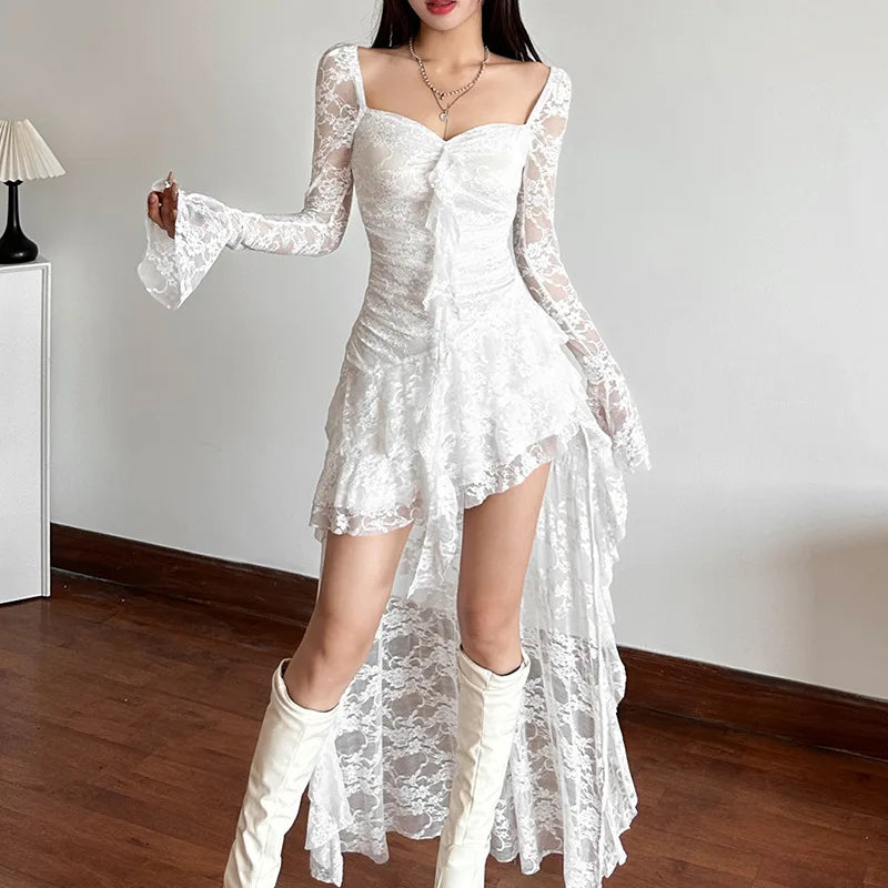 Goth Lace Mullet Mini Dress