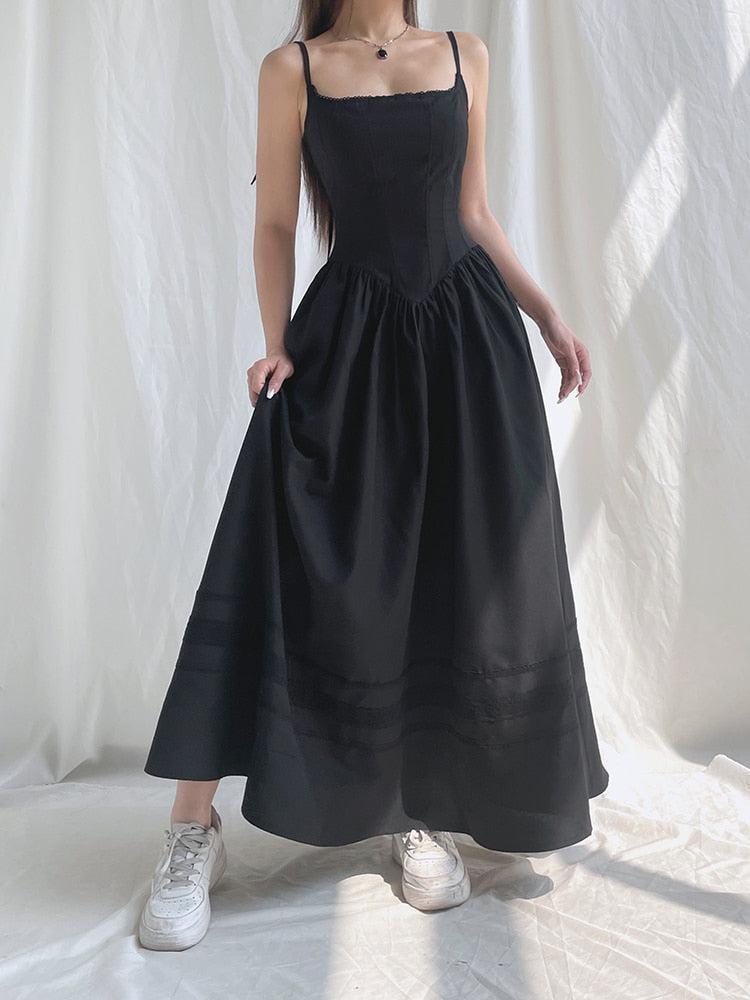 Goth Strap Maxi Dress - KAYSMAR