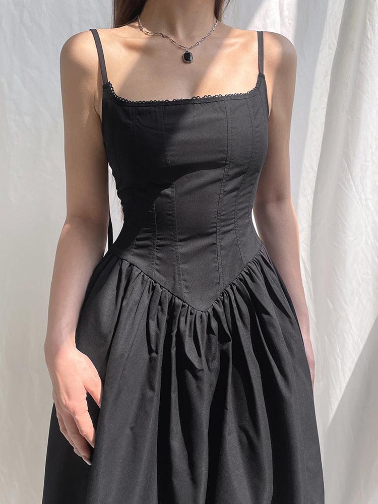 Goth Strap Maxi Dress - KAYSMAR
