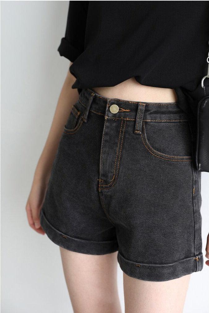 Grunge Black Jean Shorts - KAYSMAR
