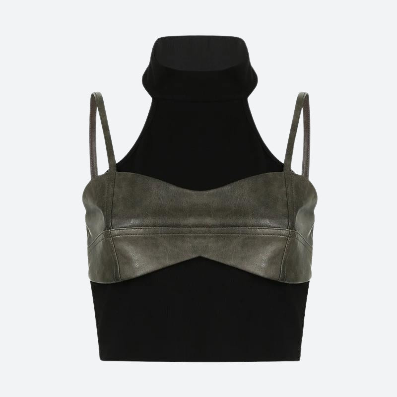 Grunge Crop Halter Top - KAYSMAR