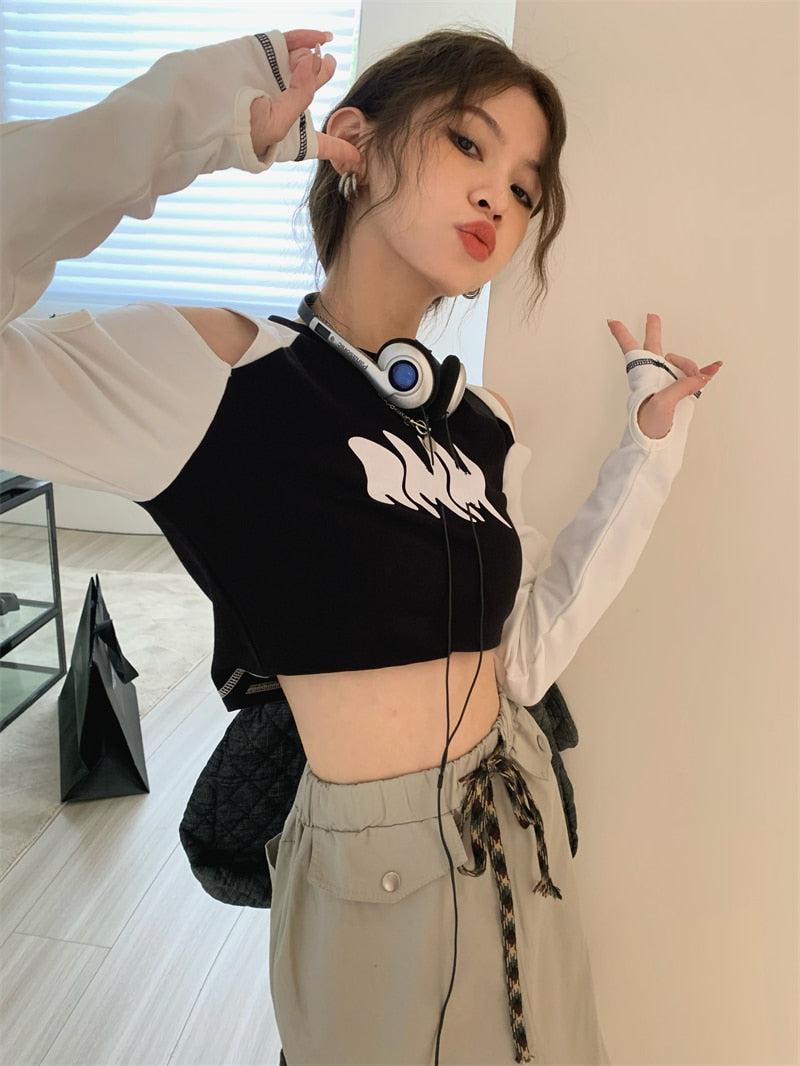 Grunge Cut-Out Crop Top - KAYSMAR
