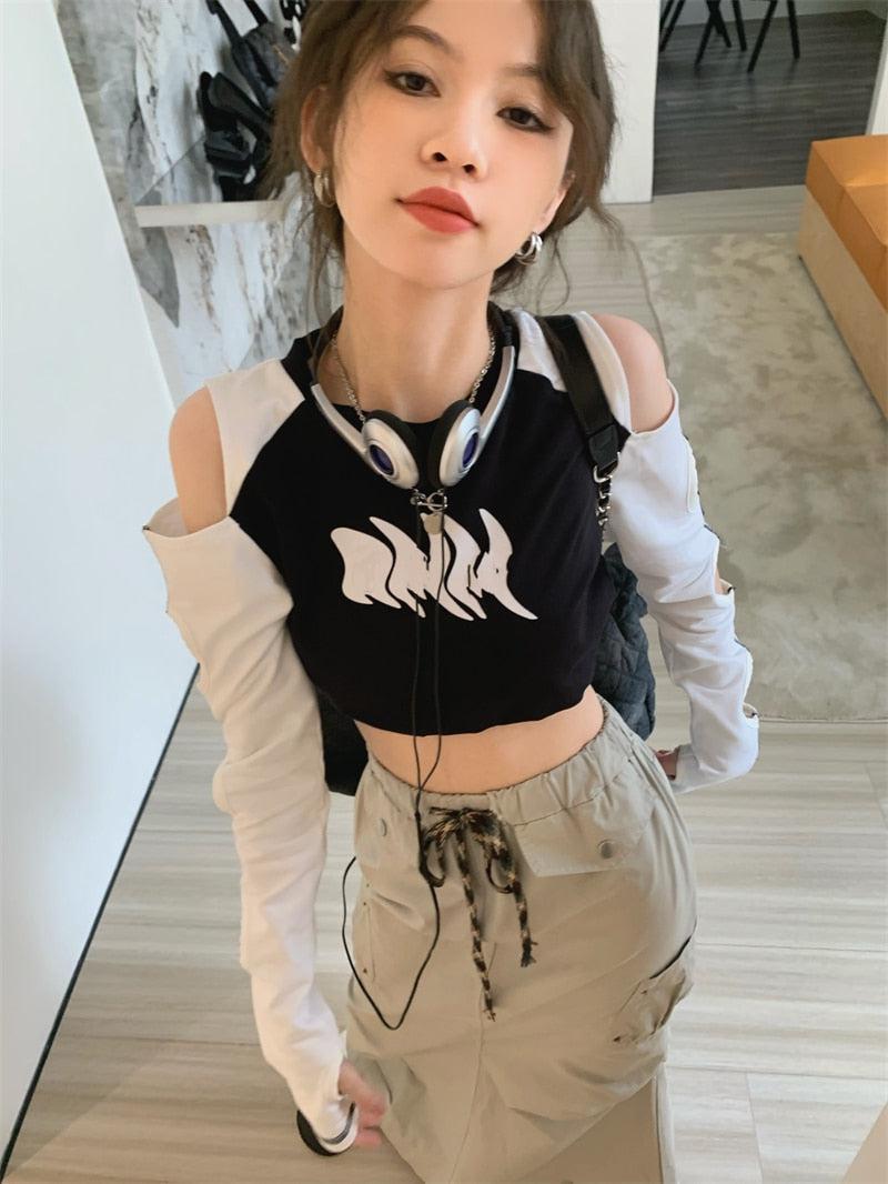 Grunge Cut-Out Crop Top - KAYSMAR