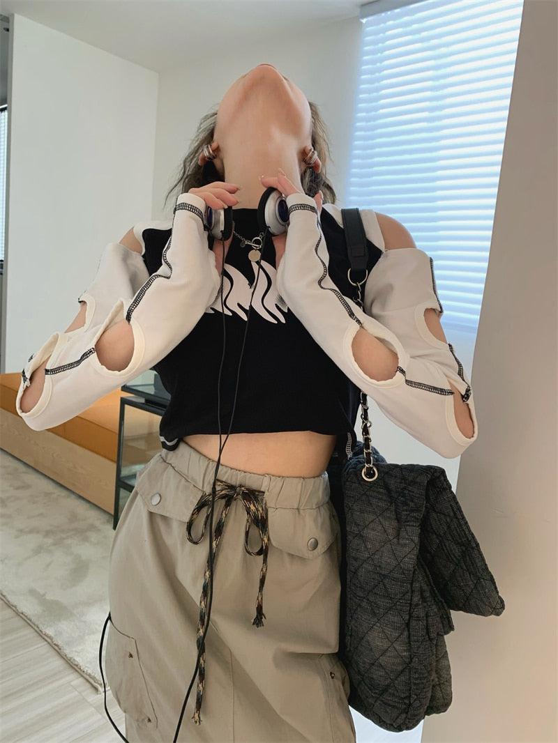 Grunge Cut-Out Crop Top - KAYSMAR