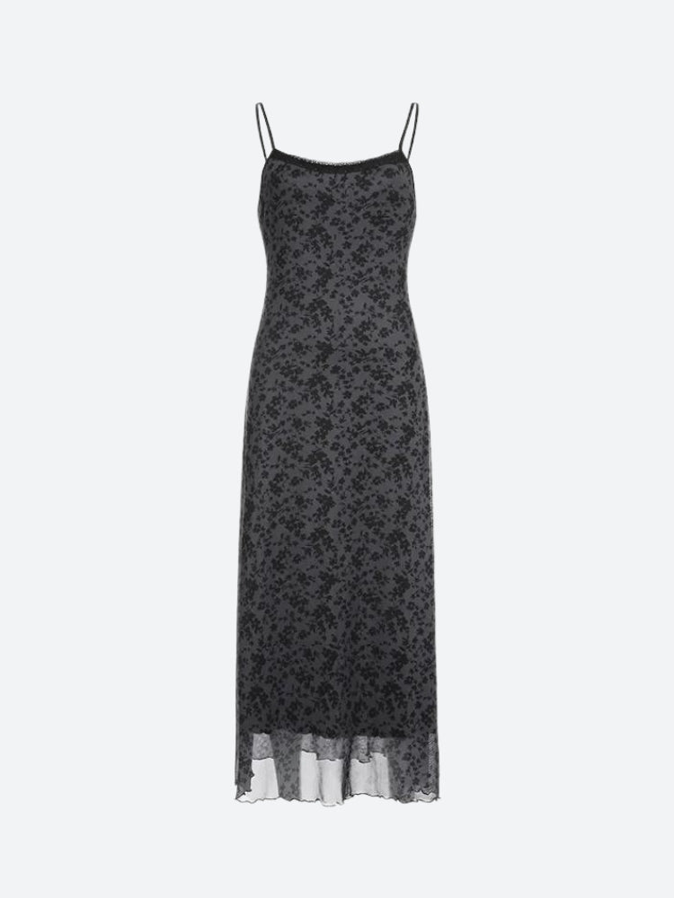 Grunge Floral Printed Maxi Dress - KAYSMAR