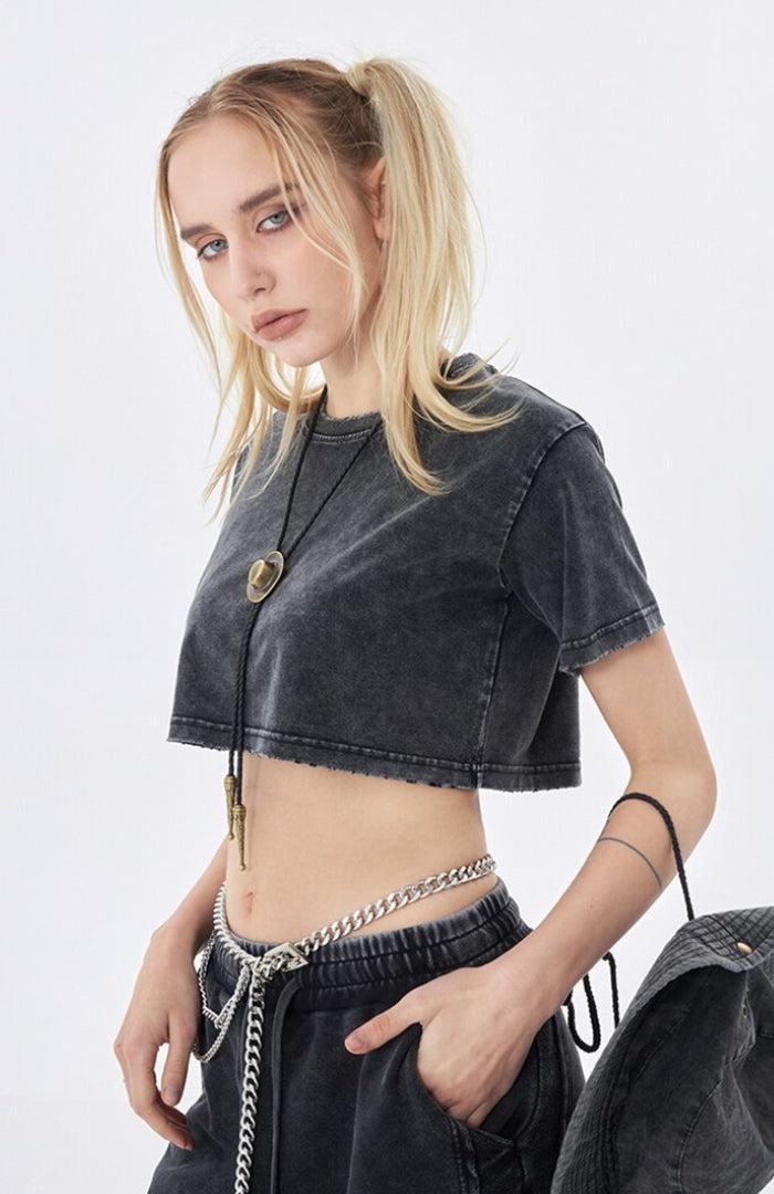 Grunge Washed Crop Top - KAYSMAR