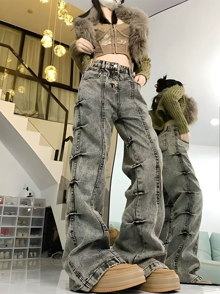 Grunge Wide Leg Jeans - KAYSMAR