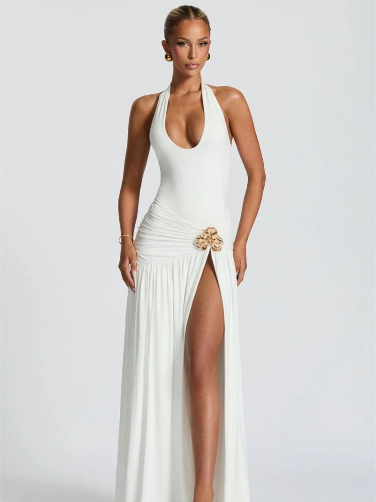 Halter Bodysuit & Maxi Skirt Two Piece Set - KAYSMAR