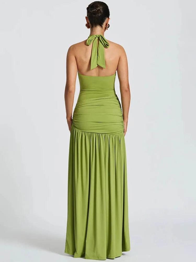 Halter Bodysuit & Maxi Skirt Two Piece Set - KAYSMAR