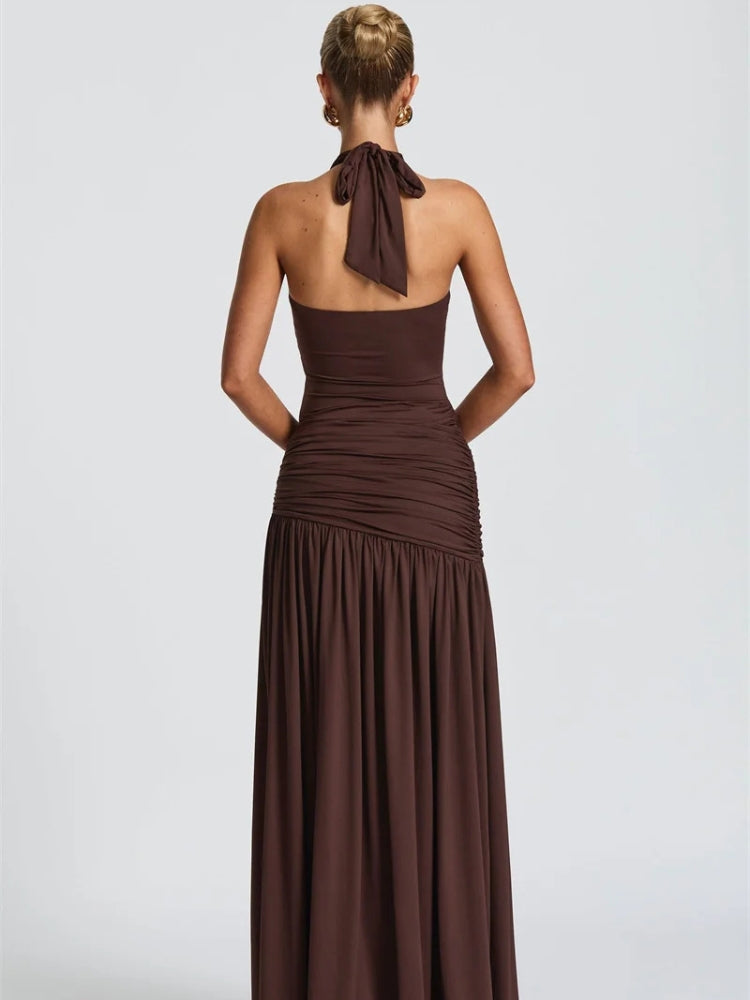 Halter Bodysuit & Maxi Skirt Two Piece Set - KAYSMAR