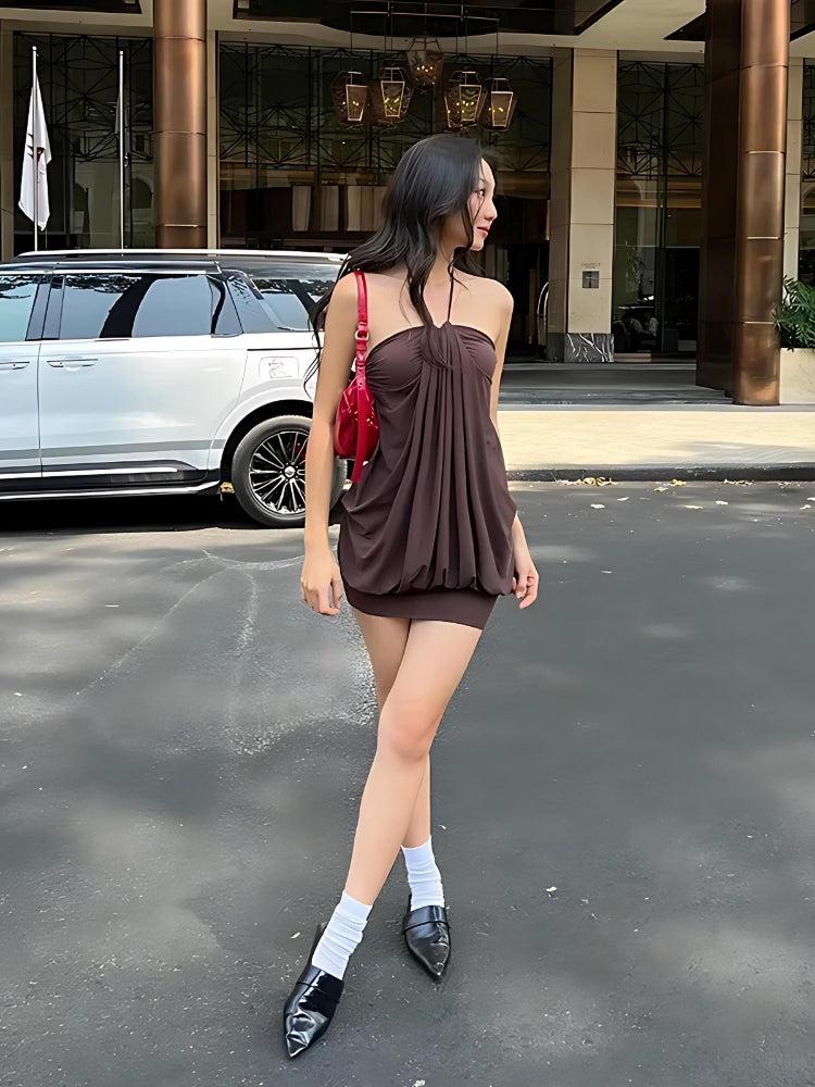 Halter Neck Mini Dress - KAYSMAR