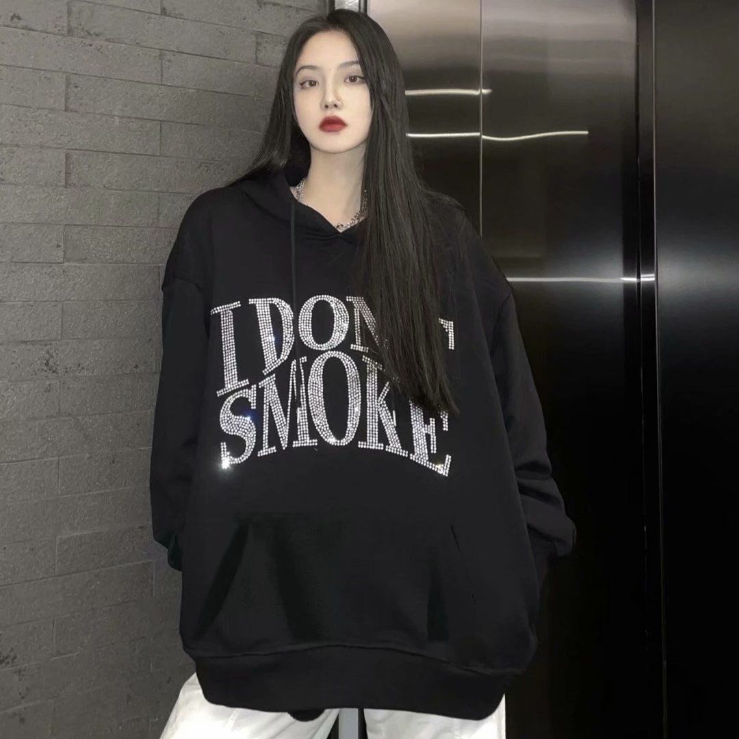 I Don't Smoke Rhinestone Hoodie - KAYSMAR