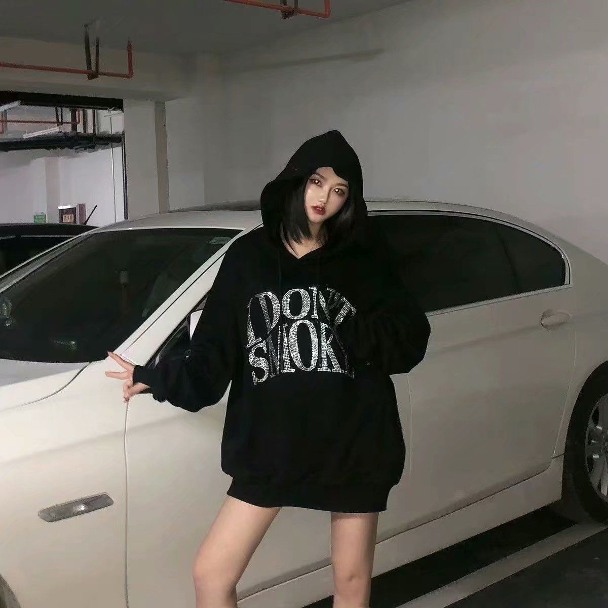 I Don't Smoke Rhinestone Hoodie - KAYSMAR