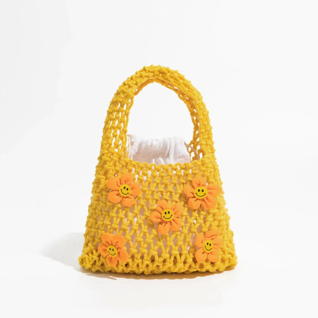 Indie Smiley Flowers Crochet Bag - KAYSMAR