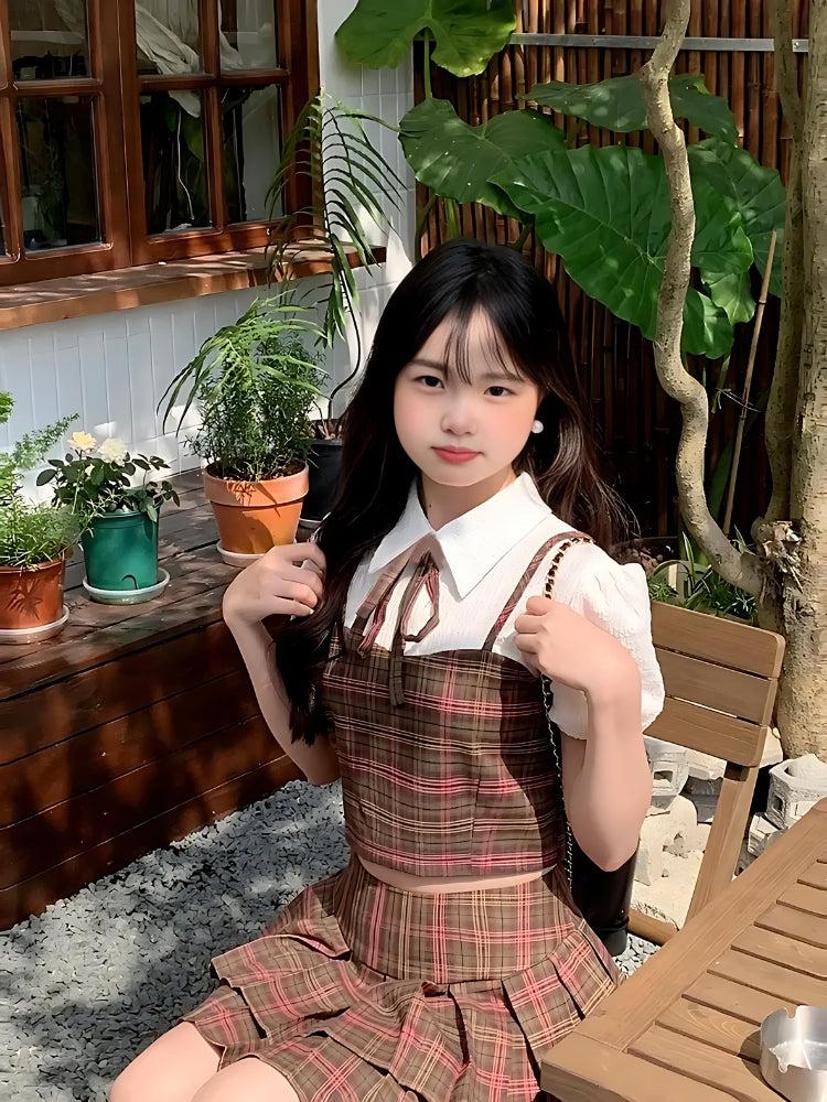 Kawaii Plaid Two Piece Set - KAYSMAR