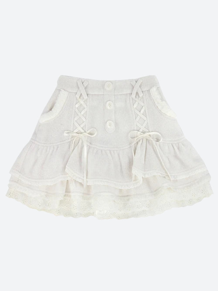 Kawaii Ruffled Layered Lace Mini Skirt - KAYSMAR