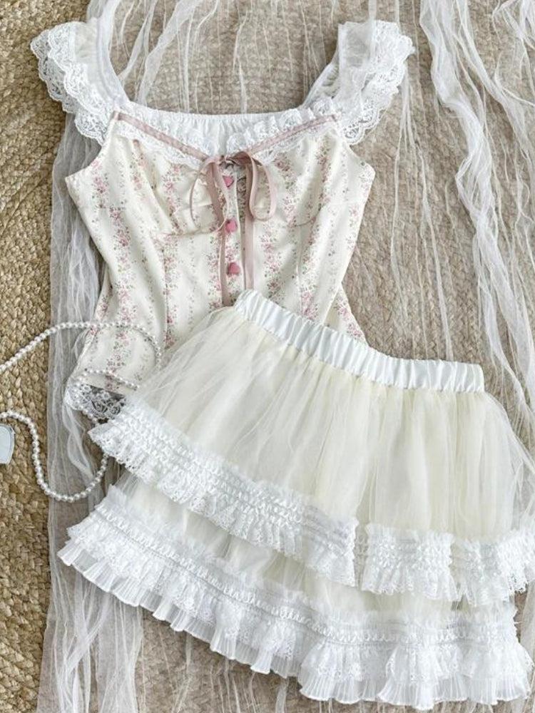 Kawaii Top & Mini Skirt Two Piece Set - KAYSMAR