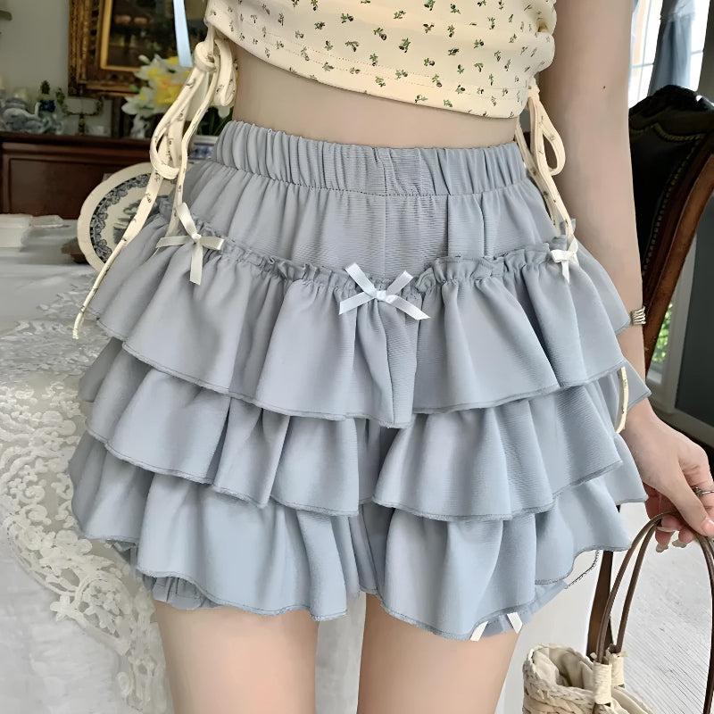 Kawaii Top & Ruffled Mini Skirt Two Piece Set - KAYSMAR