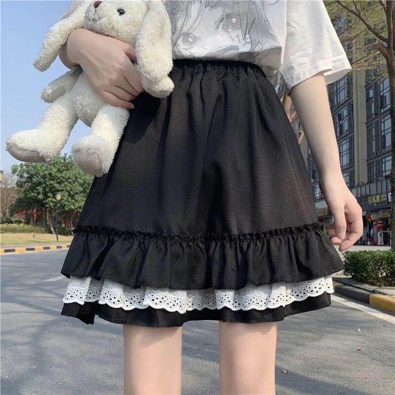 Lace Detailed Ruffle Mini Skirt - KAYSMAR