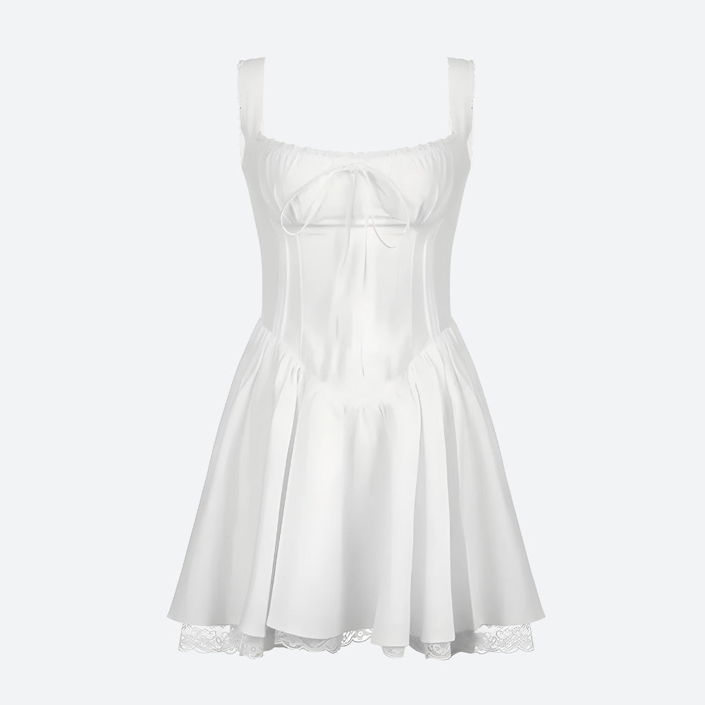 Lace Ruffled Corset Mini Dress - KAYSMAR
