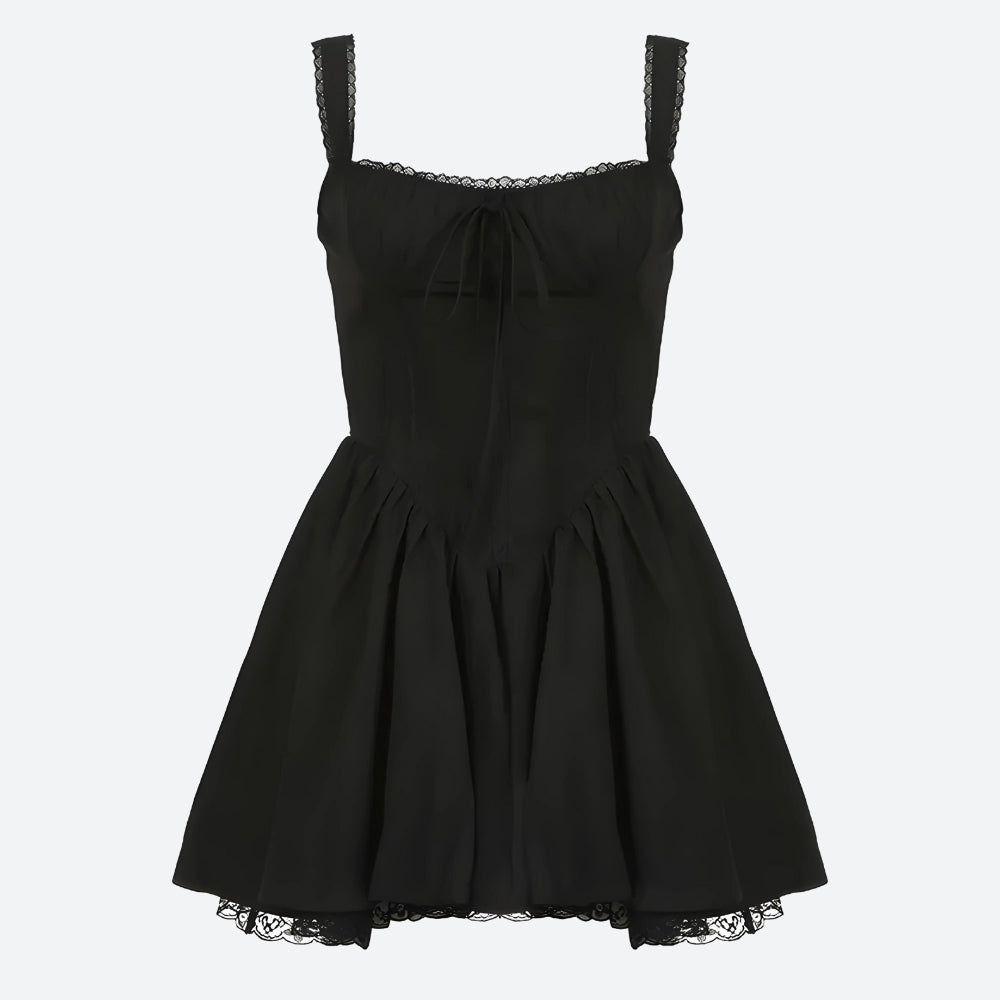 Lace Ruffled Corset Mini Dress - KAYSMAR