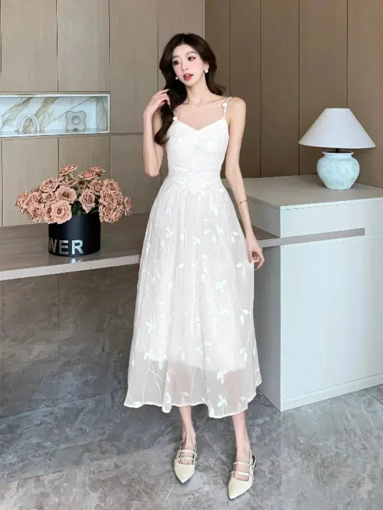 Leaves Mesh Midi Dress - KAYSMAR