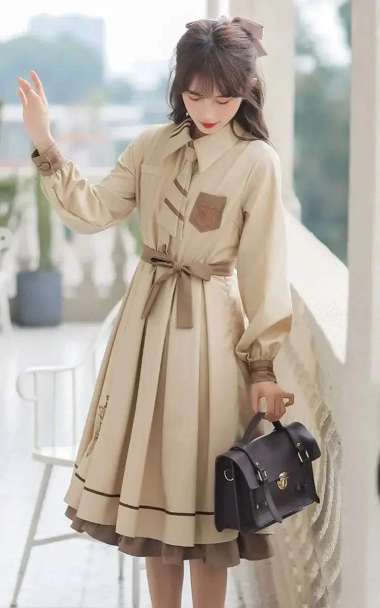 Light Academia Uniform Midi Dress - KAYSMAR