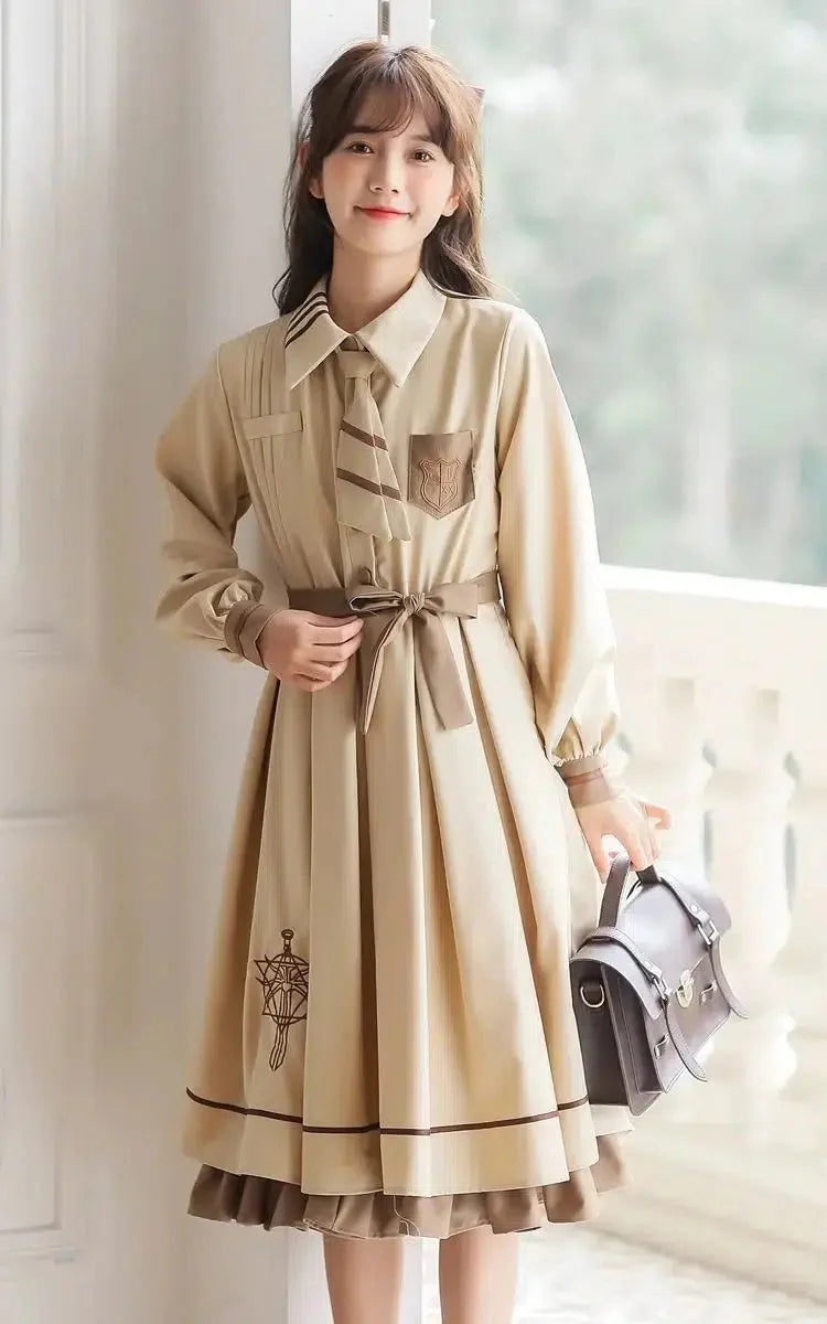 Light Academia Uniform Midi Dress - KAYSMAR