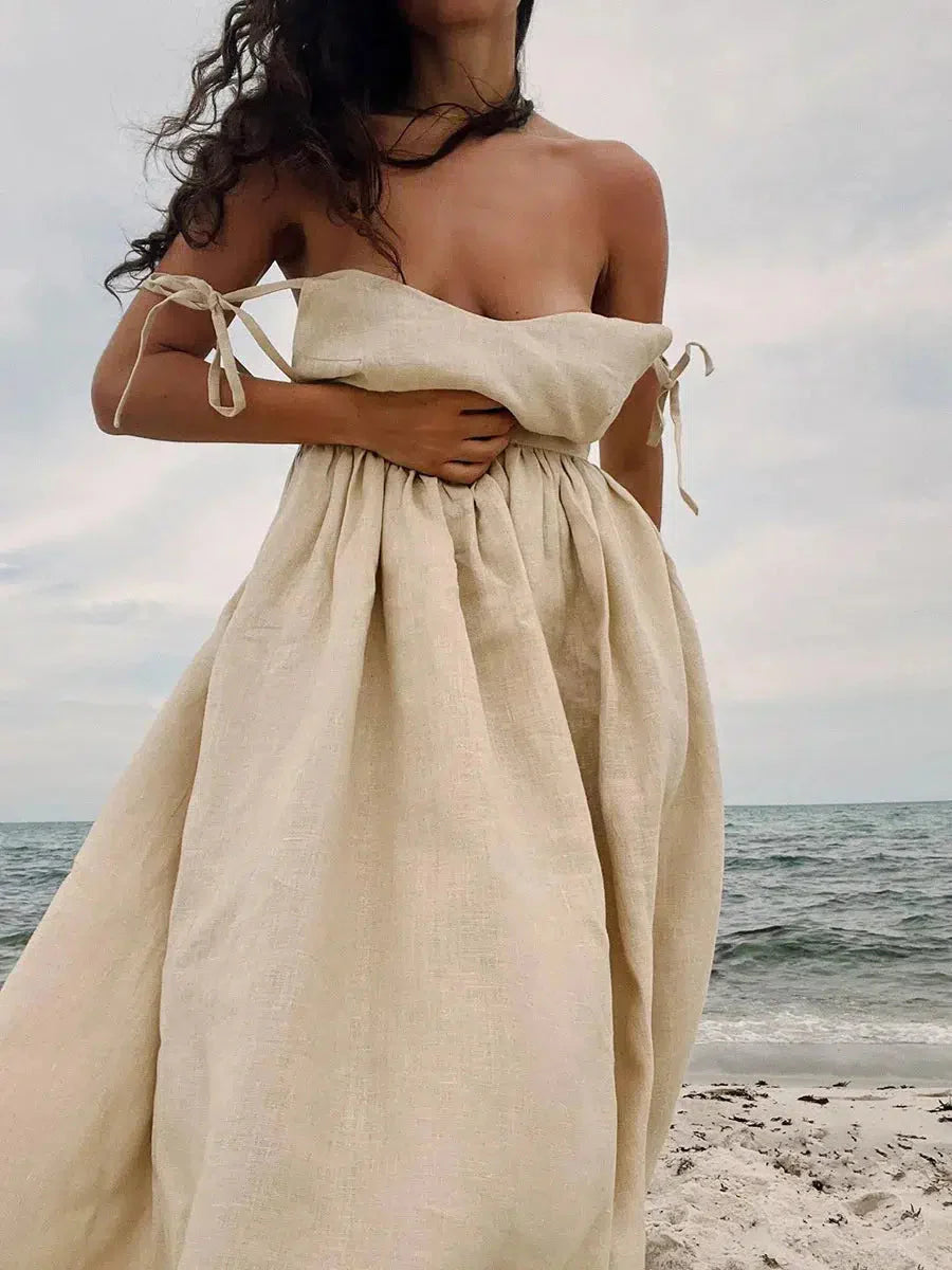 Linen Midi Dress - KAYSMAR