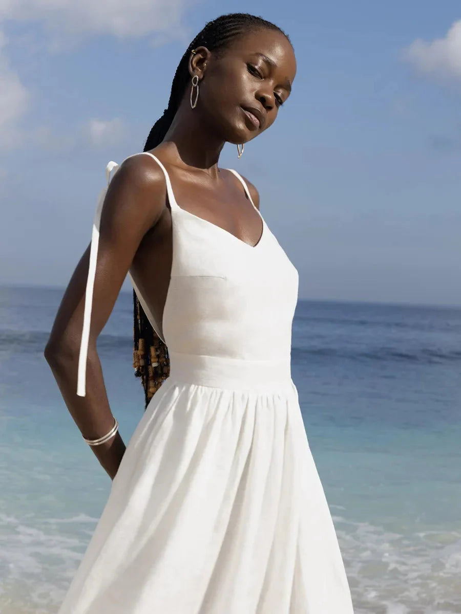 Linen Midi Dress - KAYSMAR