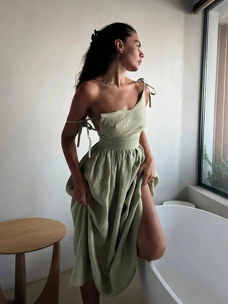 Linen Midi Dress - KAYSMAR