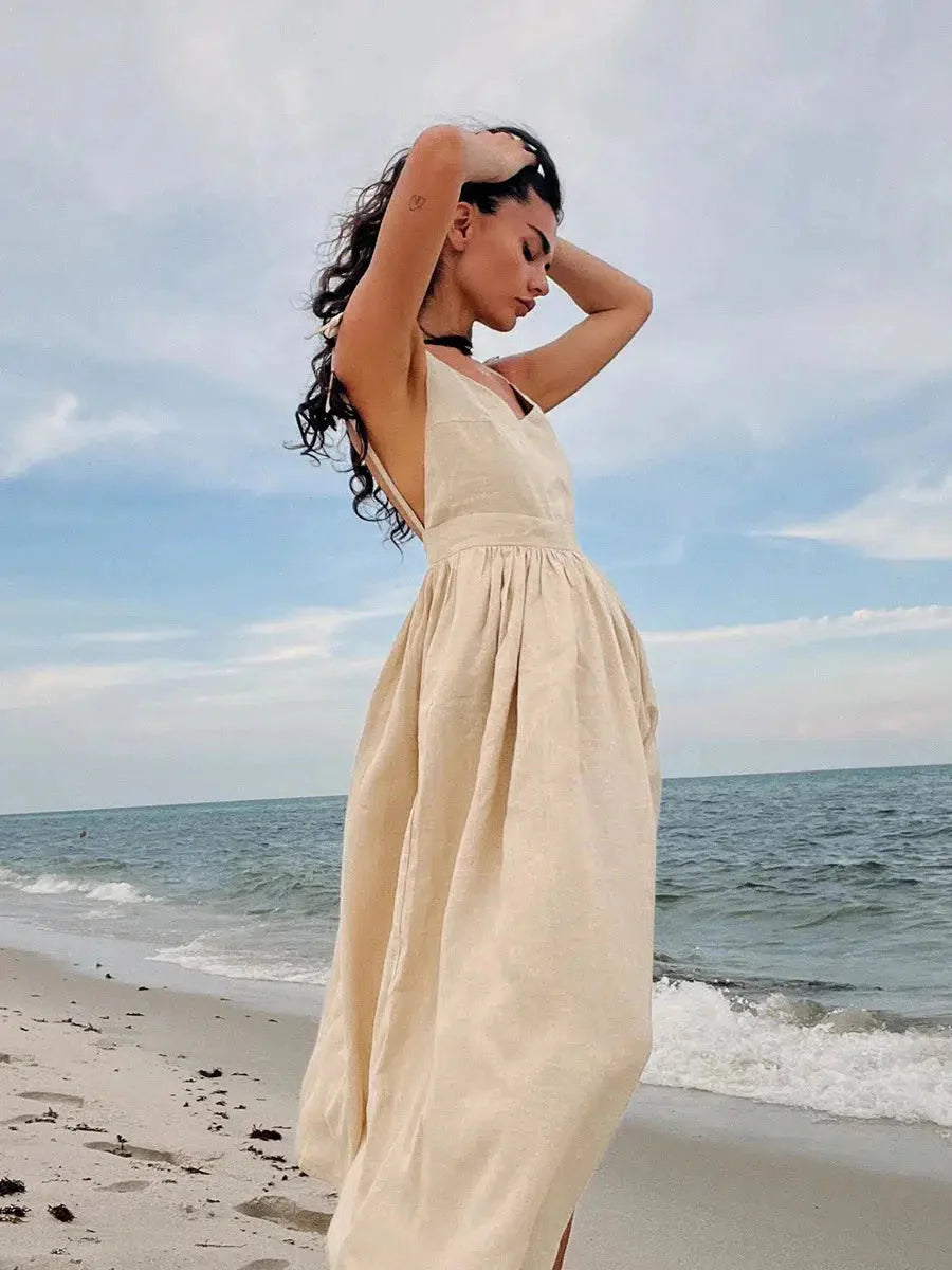 Linen Midi Dress - KAYSMAR