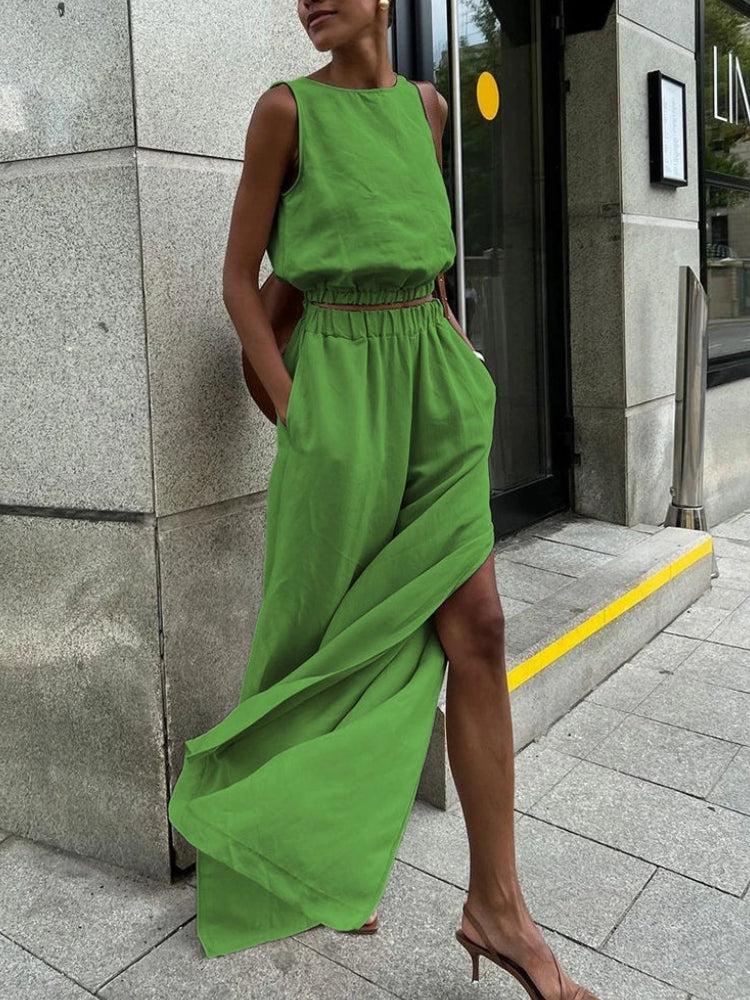 Linen Top & Pants Two Piece Set - KAYSMAR