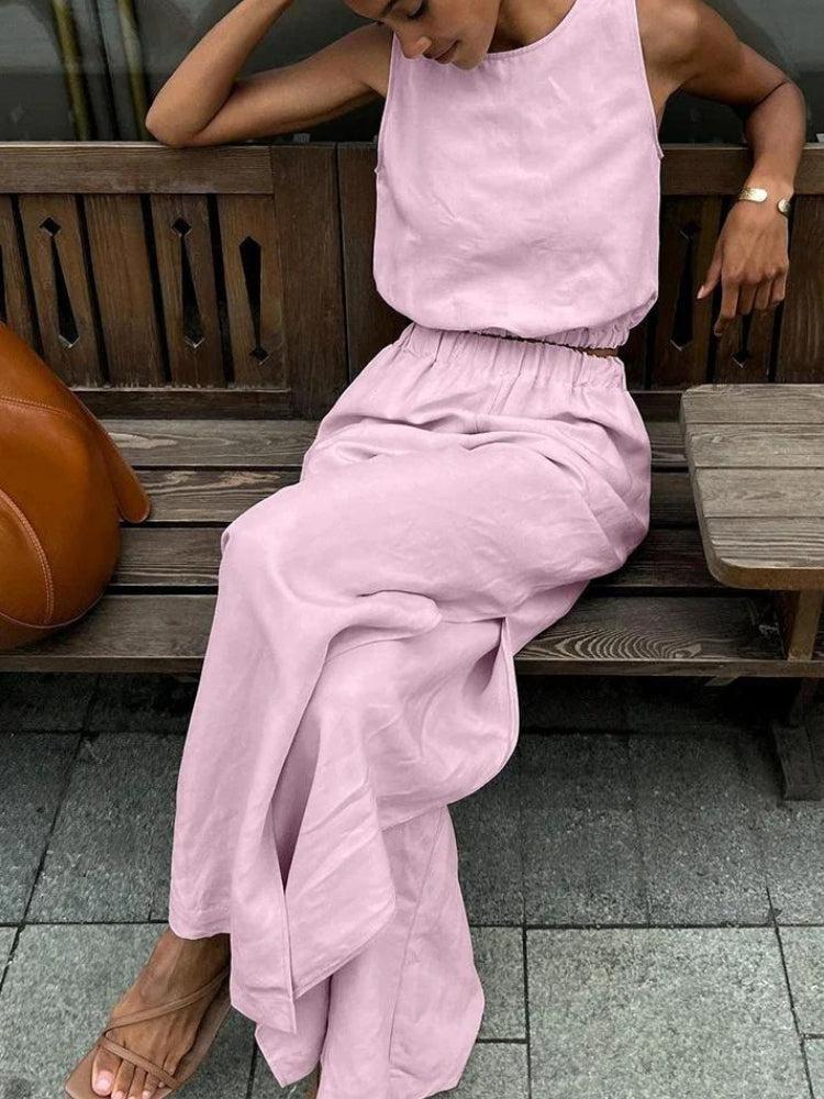 Linen Top & Pants Two Piece Set - KAYSMAR