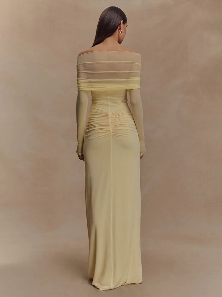 Off Shoulder Cut Out Maxi Dress - KAYSMAR