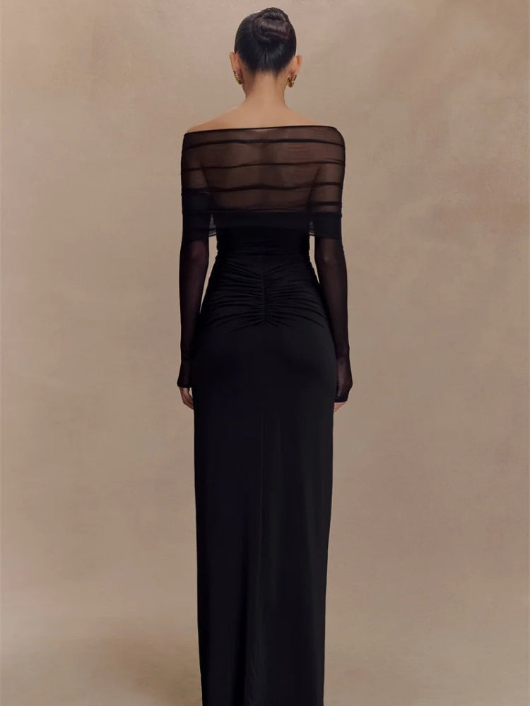 Off Shoulder Cut Out Maxi Dress - KAYSMAR