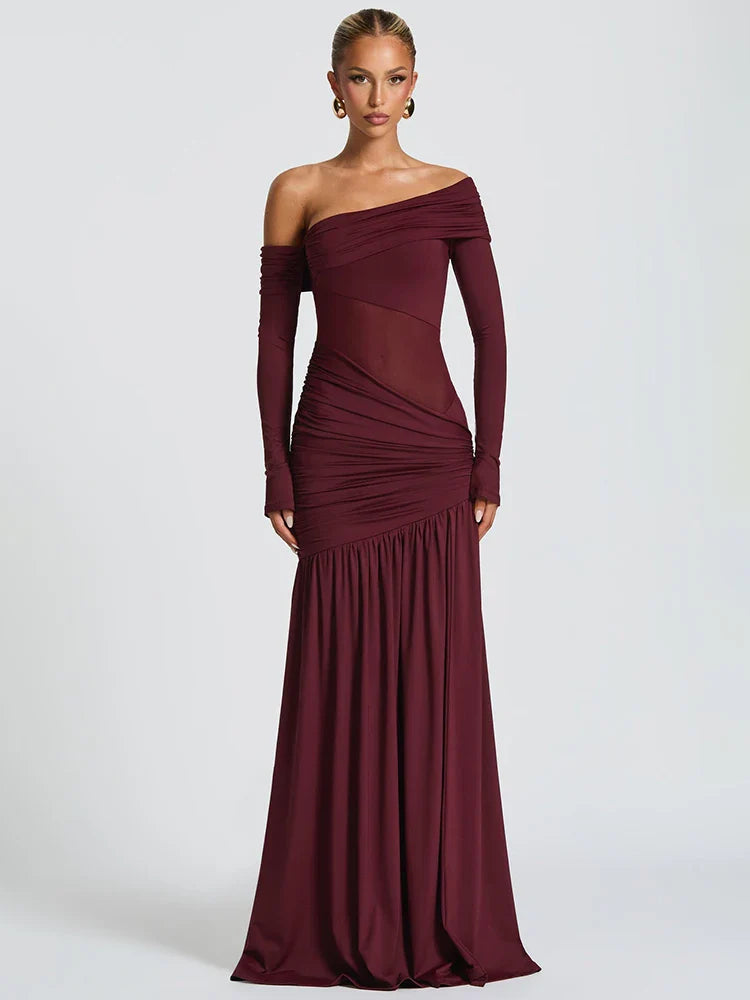 One Shoulder High Slit Maxi Dress - KAYSMAR