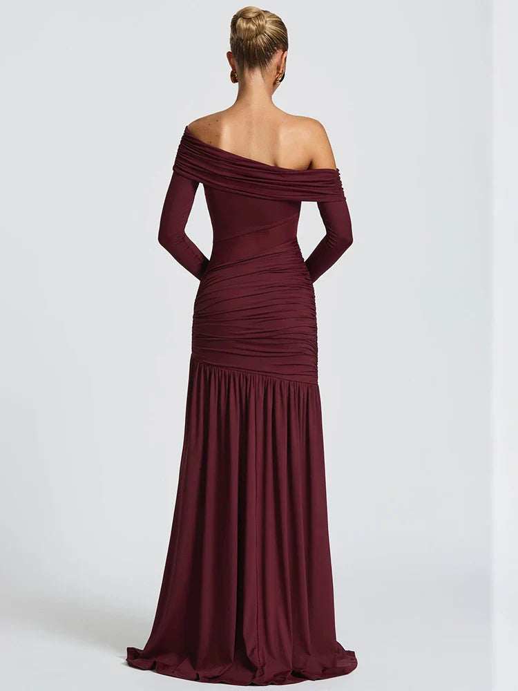 One Shoulder High Slit Maxi Dress - KAYSMAR