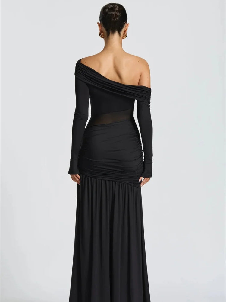 One Shoulder High Slit Maxi Dress - KAYSMAR