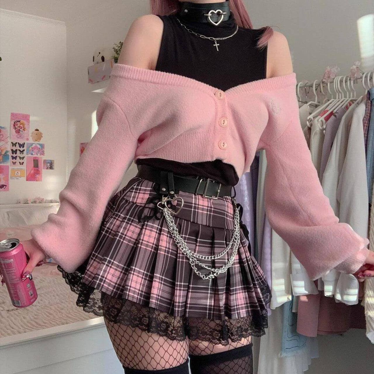 Pastel Goth Pleated Mini Skirt - KAYSMAR