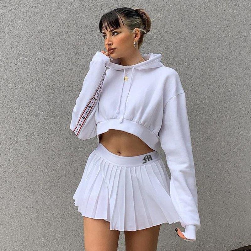 Pleated White Mini Tennis Skirt - KAYSMAR