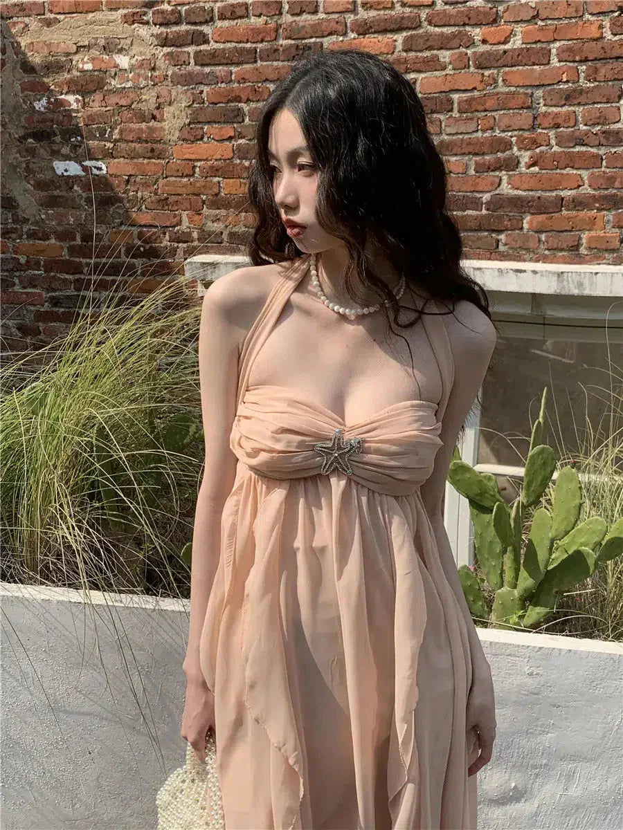 Pure Backless Chiffon Midi Dress - KAYSMAR