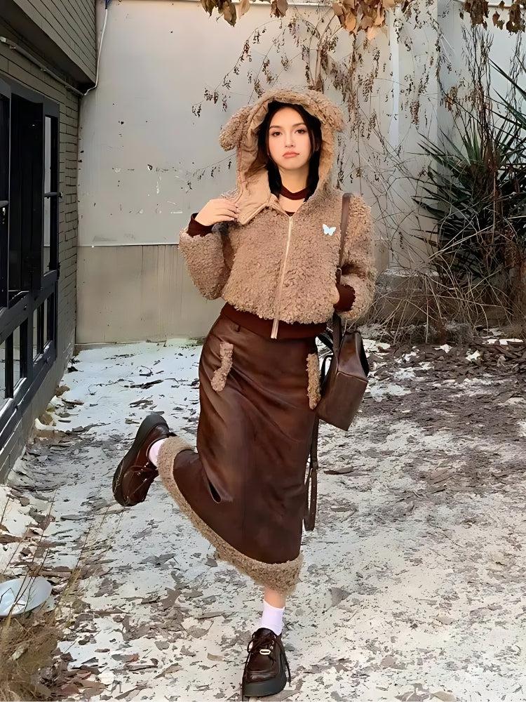 Rabbit Hood Teddy Two Piece Set - KAYSMAR